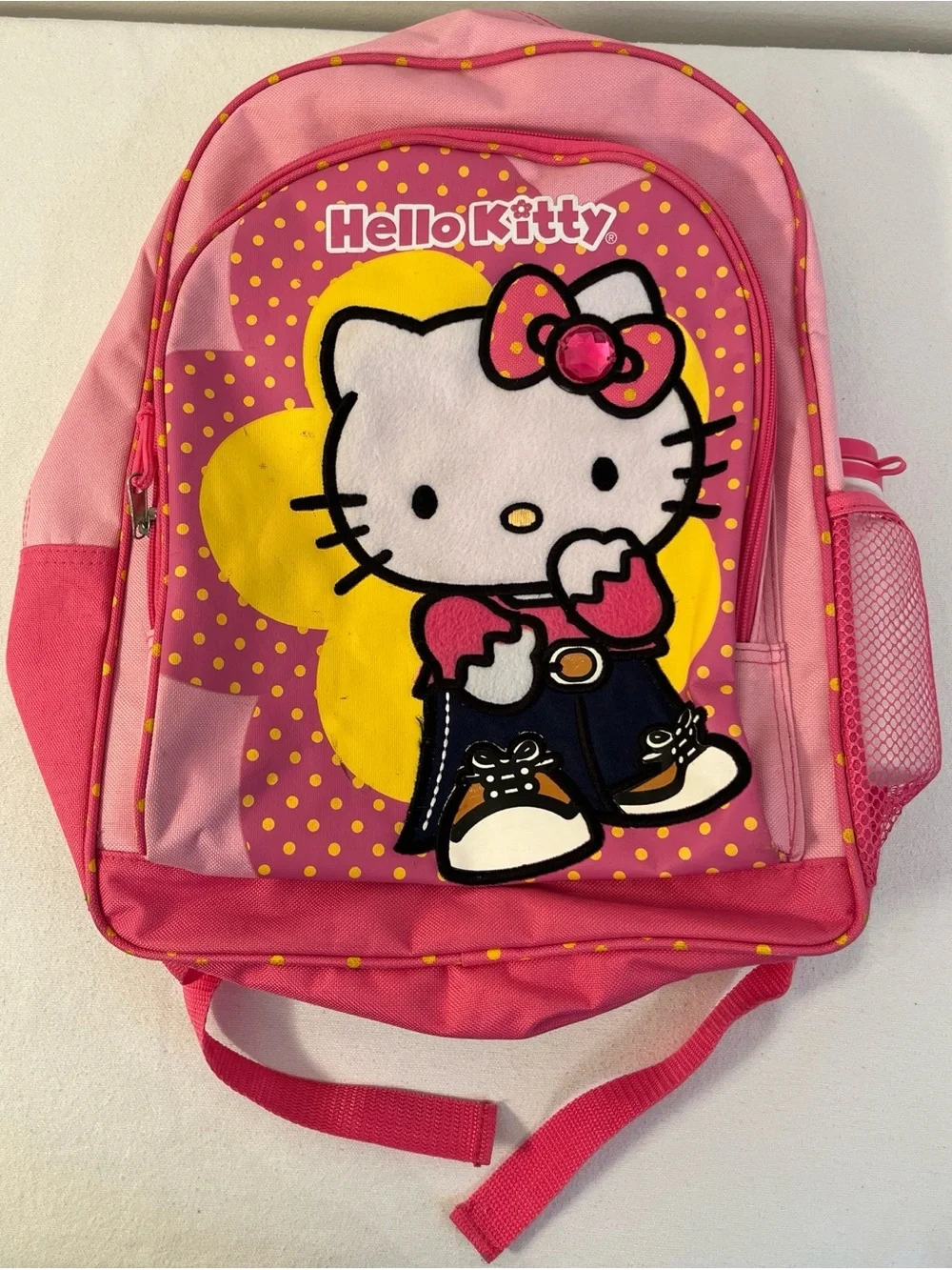 Vintage Hello Kitty Pink and Yellow Kids School Backpack